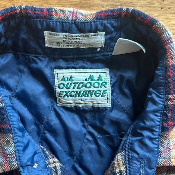 Vtg Outdoor Exchange quilted wool shirt jacket - Picture 2 of 5